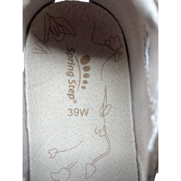 Spring Step Flats Women's Size 8.5 Wide Gold Mary Janes Leather Casual Comfort - Picture 10 of 12